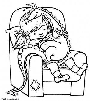 301x338 Print Out Girl Playing With Toy Dragon Coloring Page