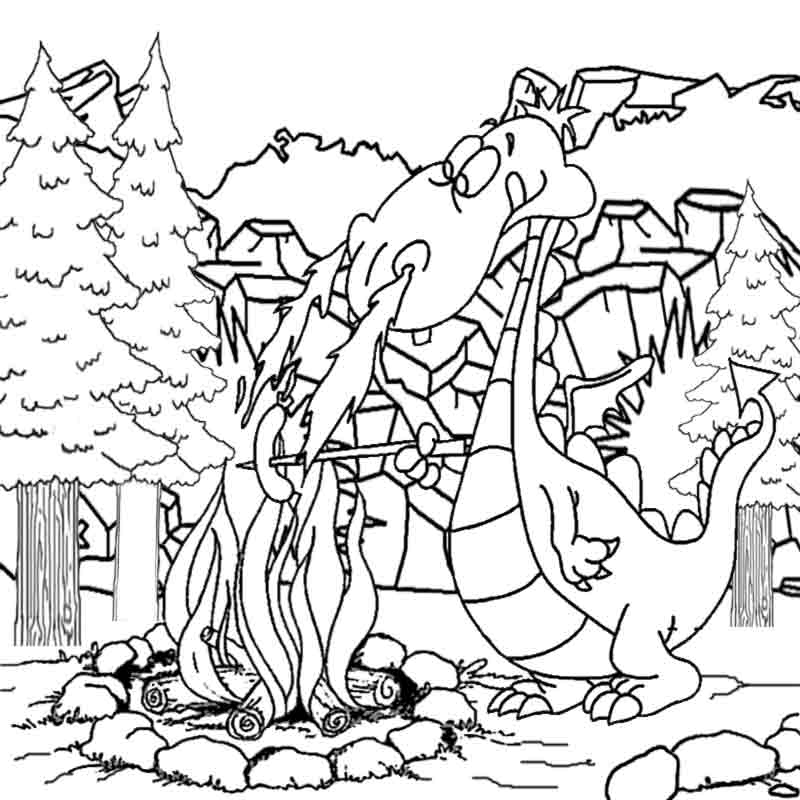 800x800 Dragon Coloring Pages Online