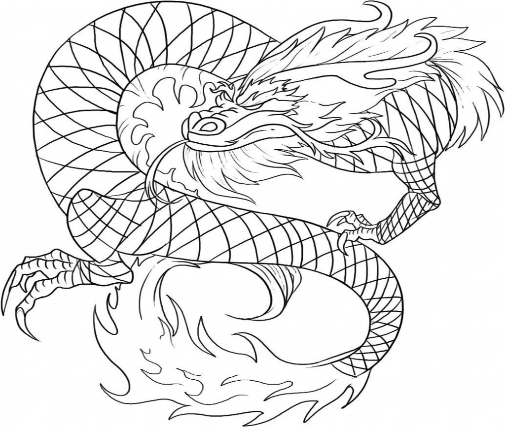 1024x867 Beautiful Chinese Dragon Coloring Pages To Print With Dragon