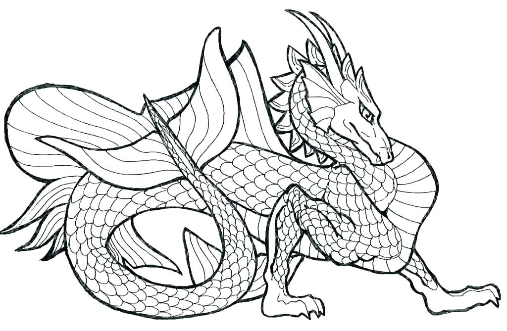 1024x669 Dragon Colouring Pages Pdf Coloring Realistic Also Free Printable