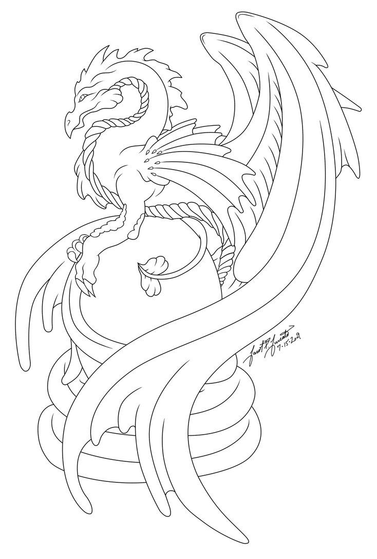 734x1088 Dragon's Egg Line Art
