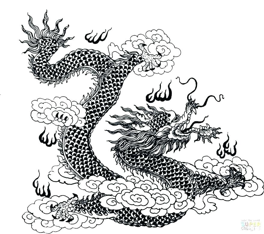 878x777 Chinese New Year Dragon Coloring Pages