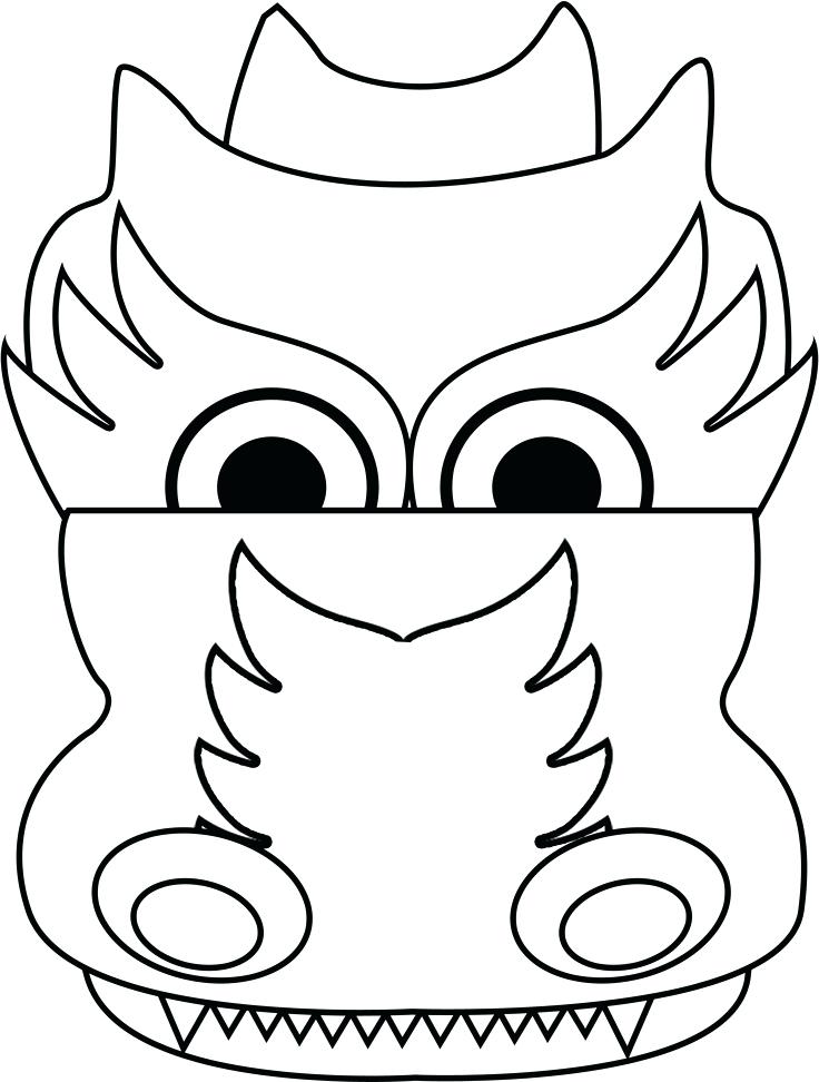 736x972 Chinese New Year Dragon Face Coloring Page Bear Pages Image Images