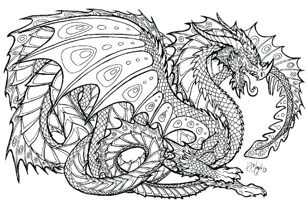 600x404 Dragon Head Coloring Page