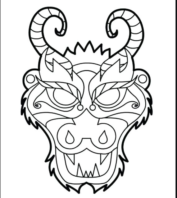 Easy Dragon Head Coloring Pages - Dragons Coloring Pages For Adults ...