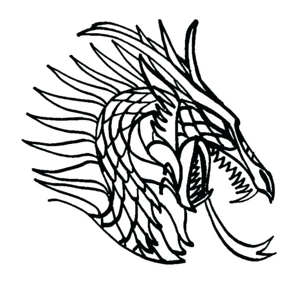 600x600 Dragon Head Coloring Page