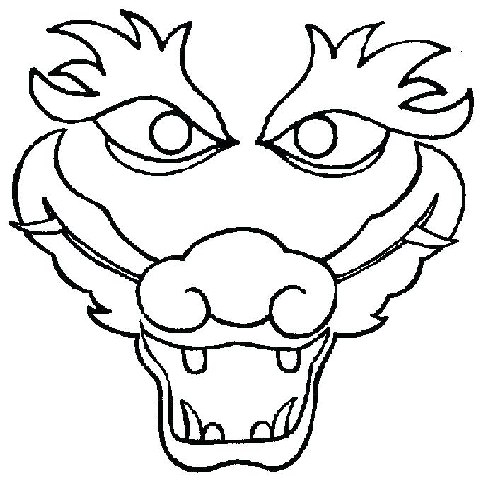 680x683 Dragon Head Coloring Page