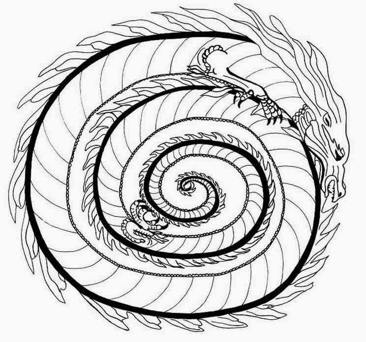 744x695 Animal Fire Dragon Mandala Coloring Pages Mandalas
