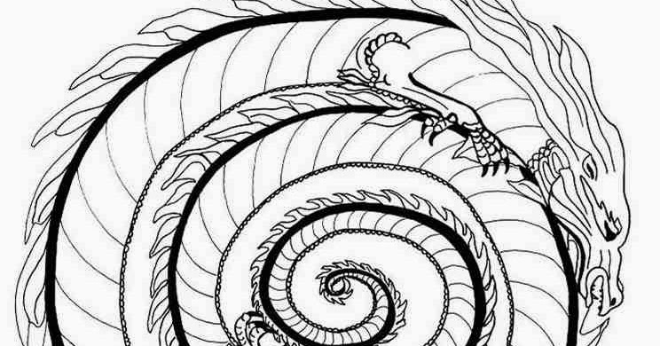744x390 Animal Fire Dragon Mandala Coloring Pages