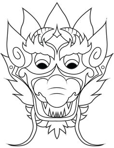 236x305 Chinese New Year Dragon Mask Coloring Page Spoonful The Hobbit
