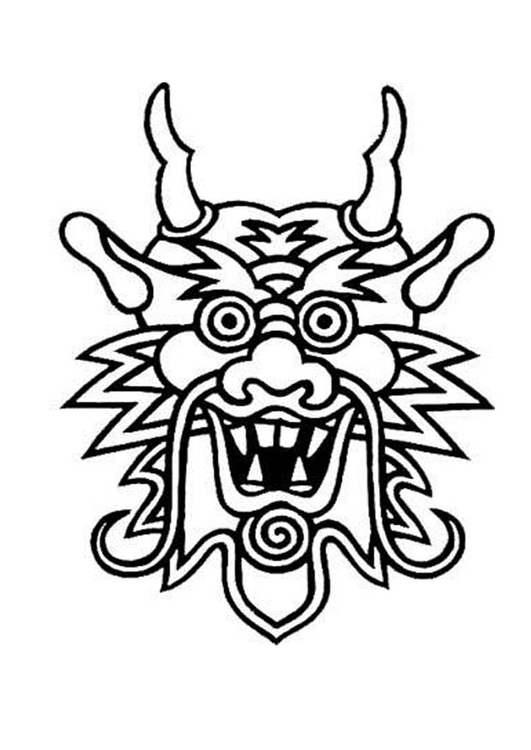 531x750 Coloring Page Dragon Mask