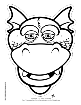 281x364 Printable Silly Dragon Mask To Color Mask