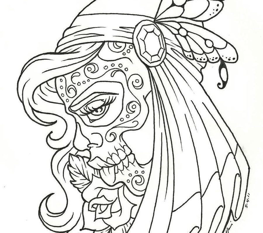 900x800 Day Of The Tattoos Coloring Pages Free Dia Los Printable