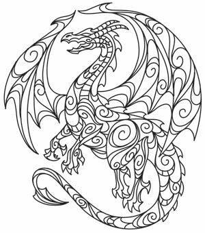 300x340 Dragons Adult Coloring