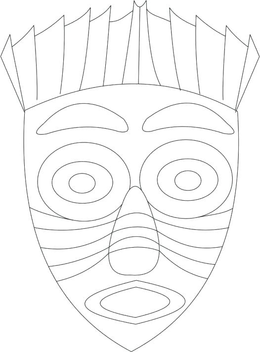 526x712 Masks Coloring Pages Tribal Mask Coloring Page Masks Coloring