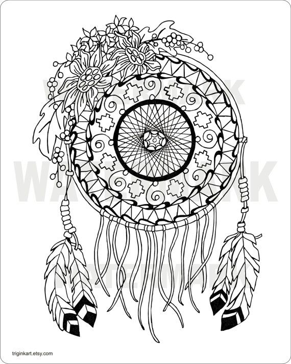 570x712 Sunflower Dream Catcher Adult Coloring Page Adult Coloring