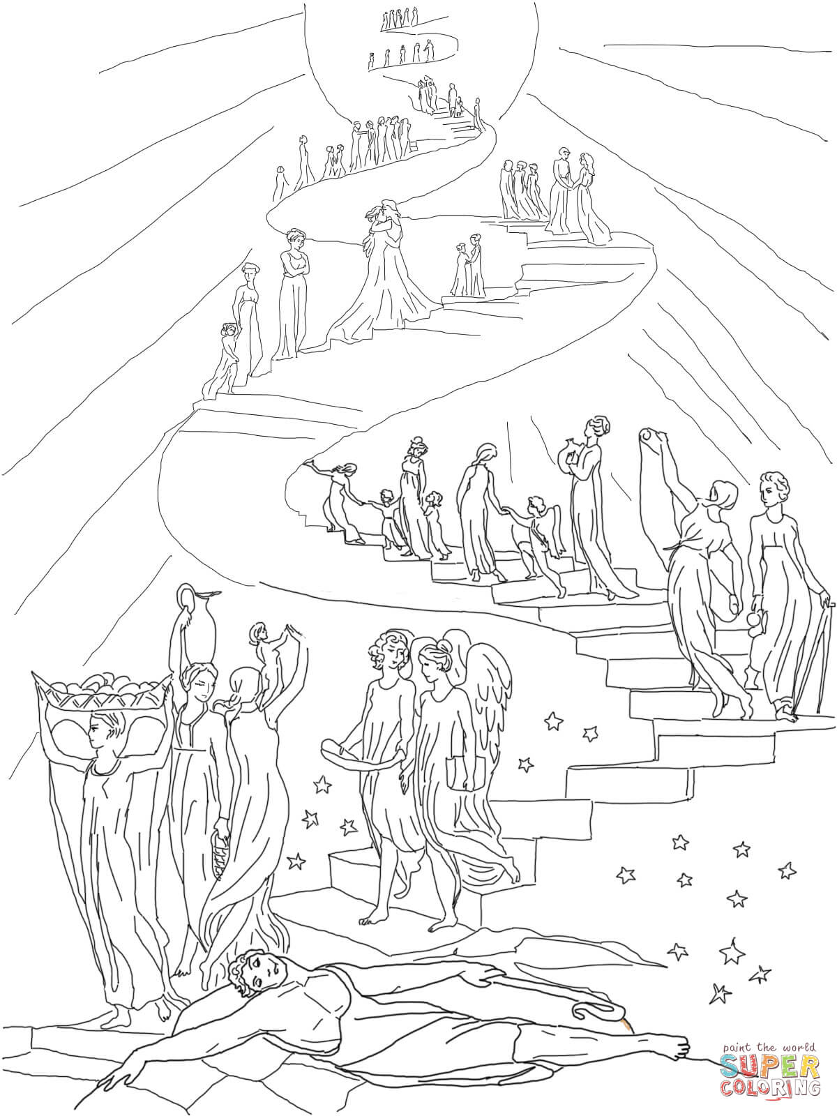 1200x1600 Nice Jacob S Ladder Coloring Pages Dream Page Free Printable