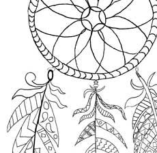 230x224 Free Printable Dream Catcher Coloring Page Dream Catchers