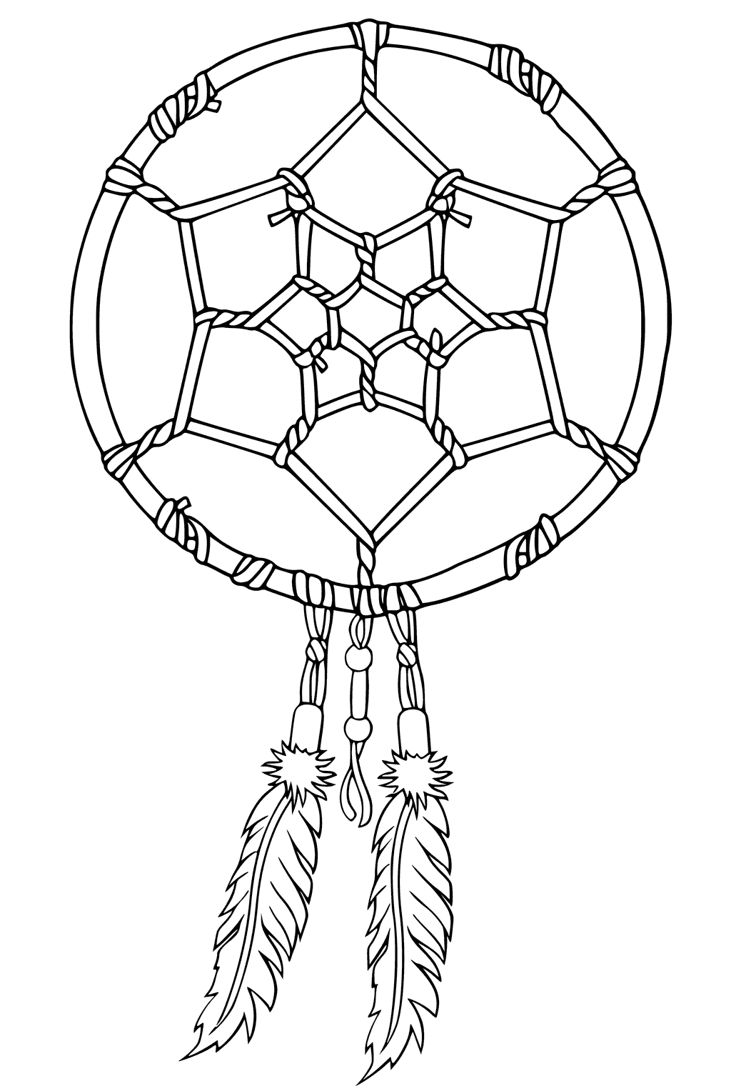 1024x1527 Native American Dreamcatcher Coloring Page