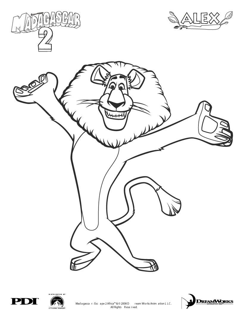 820x1061 Madagascar Alex Coloring Pages