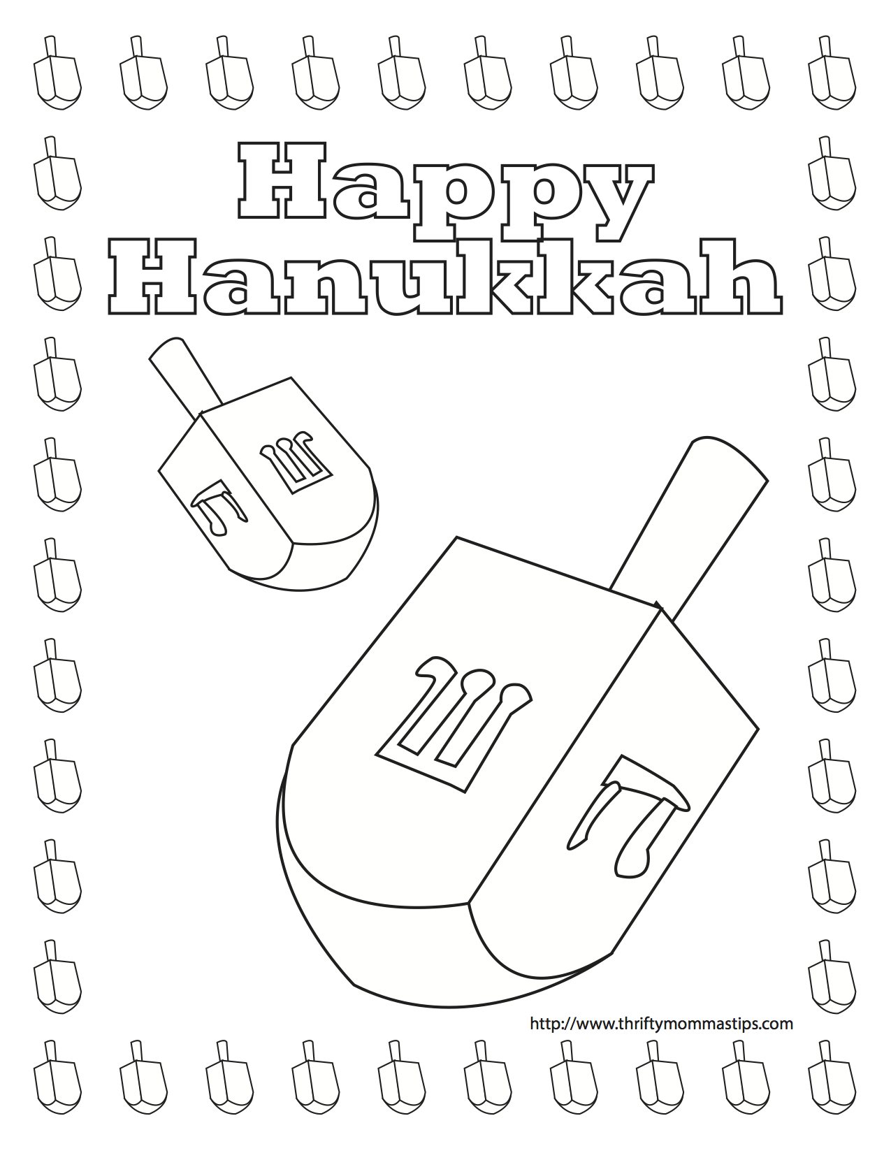 1275x1650 Free Printable Dreidel Coloring Pages