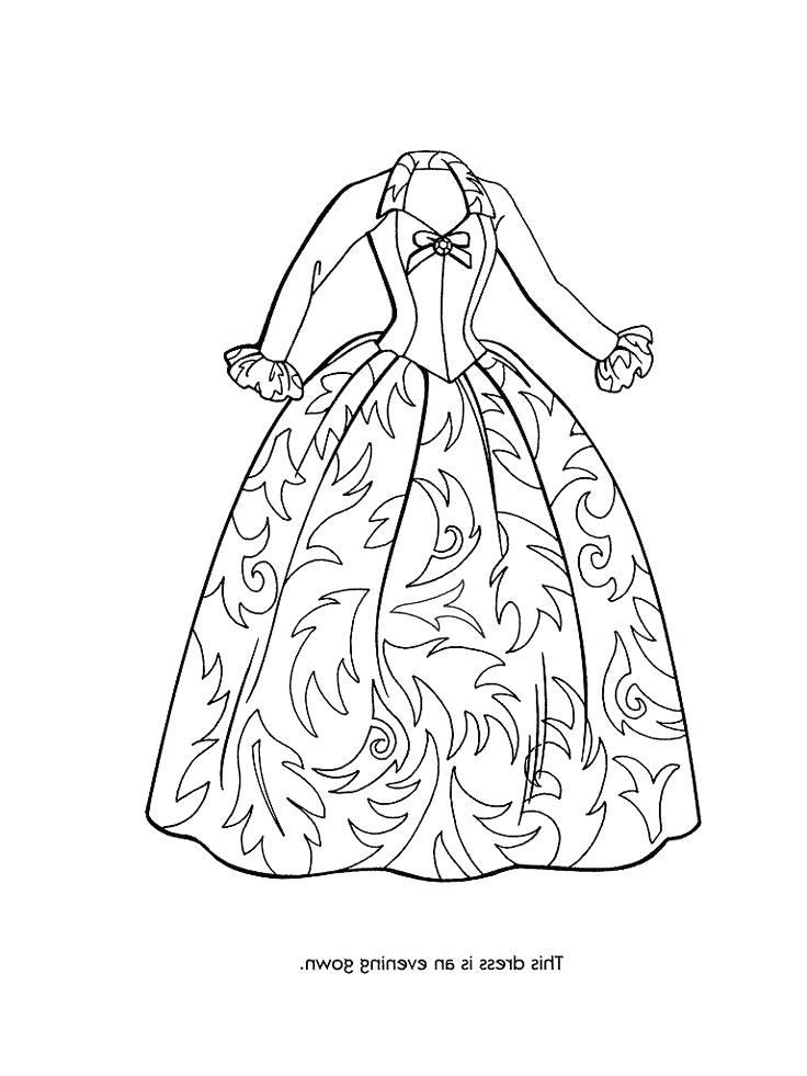 736x981 Dress Coloring Pages