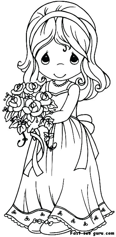 371x754 Coloring Pages Of Girls In Dresses