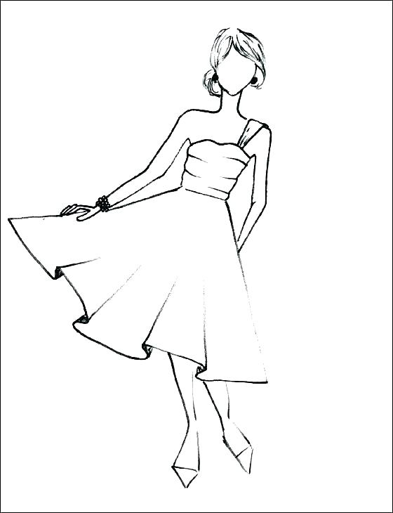 560x730 Excellent Dress Coloring Page