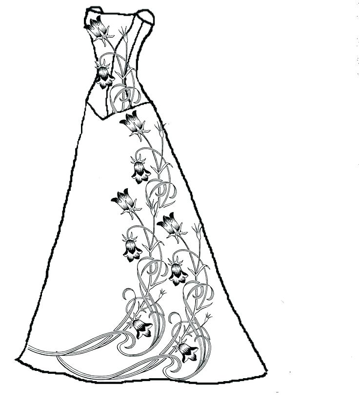 736x833 Dress Coloring Pages Coloring Pages Prom Dress Coloring Pages