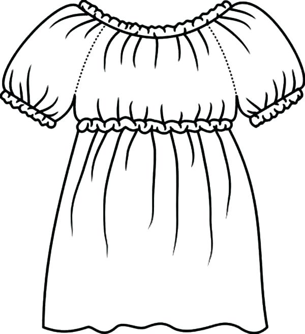 600x657 Dress Coloring Pages Dress Coloring Page For Printing Free Dress