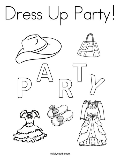 468x605 Dress Up Party Coloring Page
