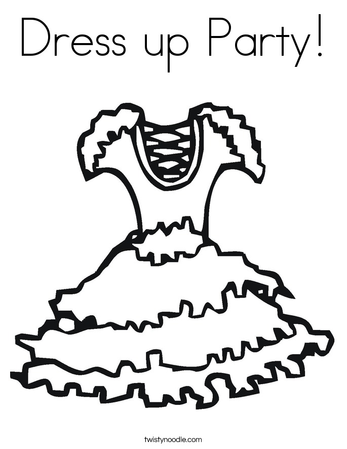 685x886 Dress Up Party Coloring Page