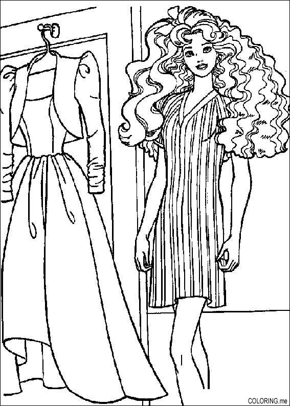 567x794 Coloring Page Barbie Dress Up
