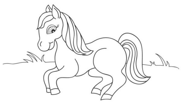 600x338 Horse Animal Coloring Pages For Preschool