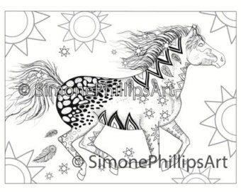340x270 Horse Coloring Page Etsy