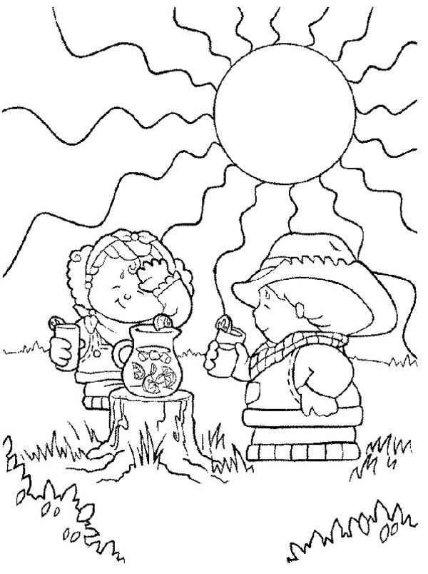 600x804 Little People Drinking Fresh Juice Coloring Pages Batch Coloring