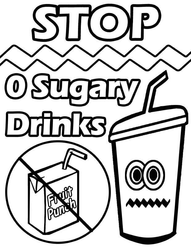 619x801 Healthy Drinks Colouring Pages, Healthy Living Coloring Pages