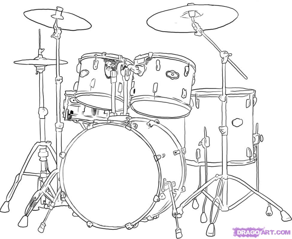975x798 How To Draw A Drum Set, Cool Drums Drum Sets