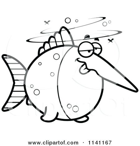 450x470 Swordfish Coloring Page Cartoon Of A Black And White Drunk