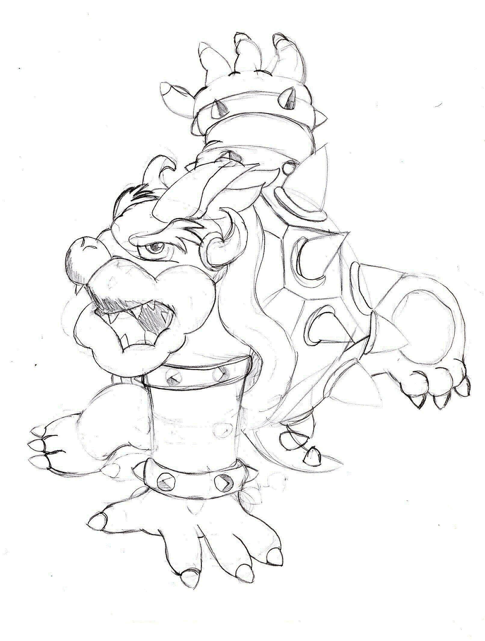 1612x2133 Dry Bowser Coloring Page Free Download