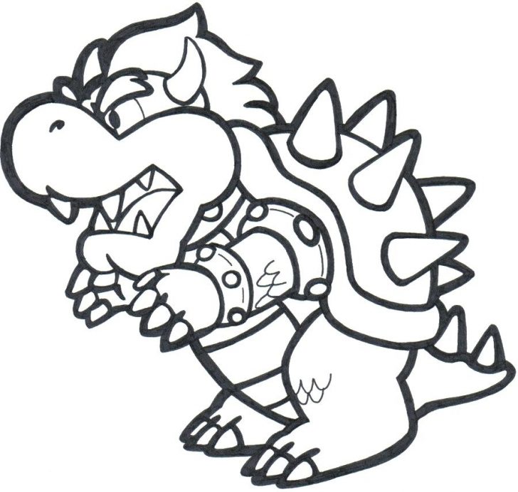 728x692 Dry Bowser Coloring Pages