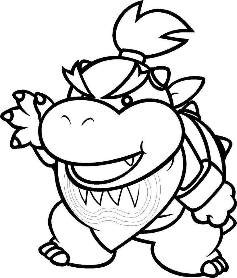 825x968 Dry Bowser Coloring Pages In Cart Super Mario Character