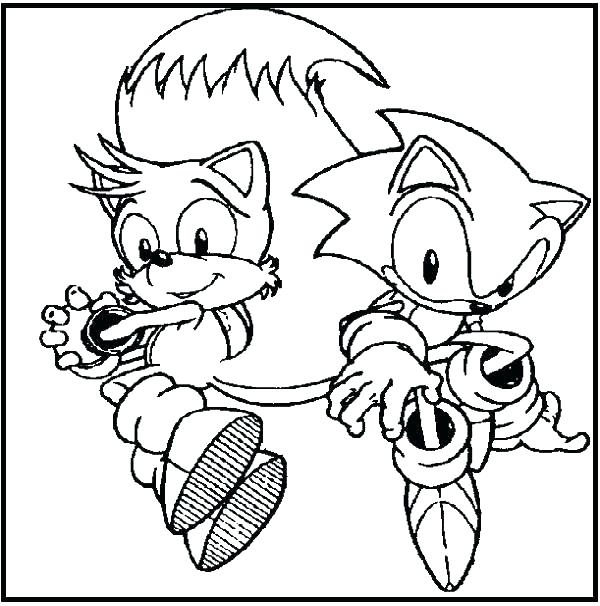 600x606 Sonic And Tails Coloring Pages Printable Coloring Page