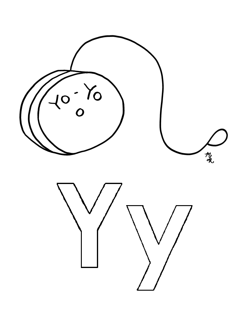 795x1026 Y Is For Yo Yo Coloring Page Crayon Action Coloring Pages