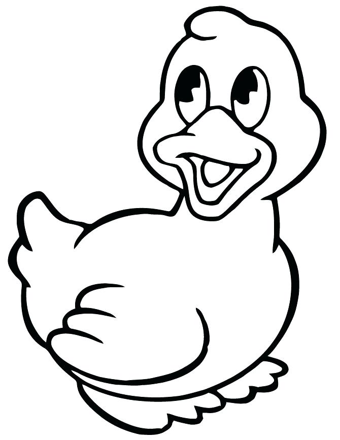 670x867 Duck Coloring Page Drawn Duckling Animated Duck Coloring Pages