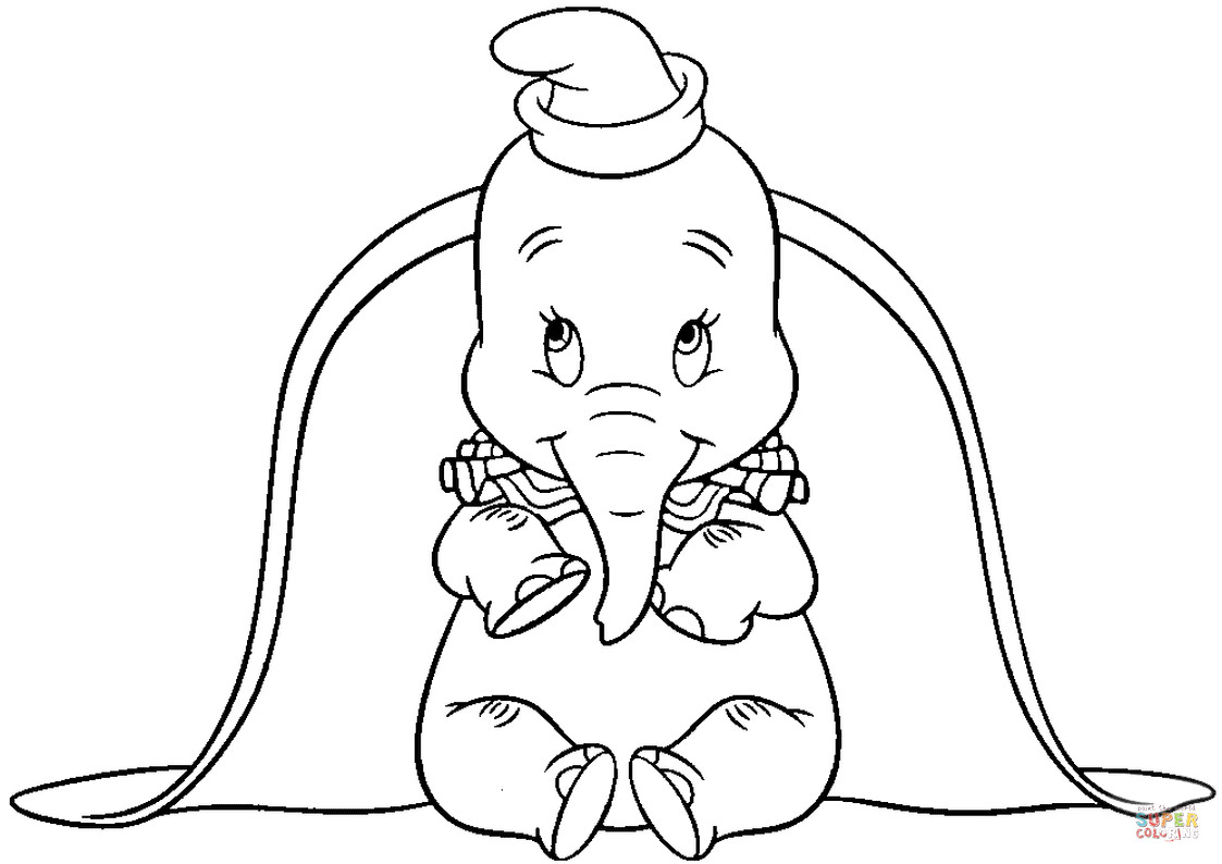 1123x794 Big Ears Dumbo Coloring Page Pages