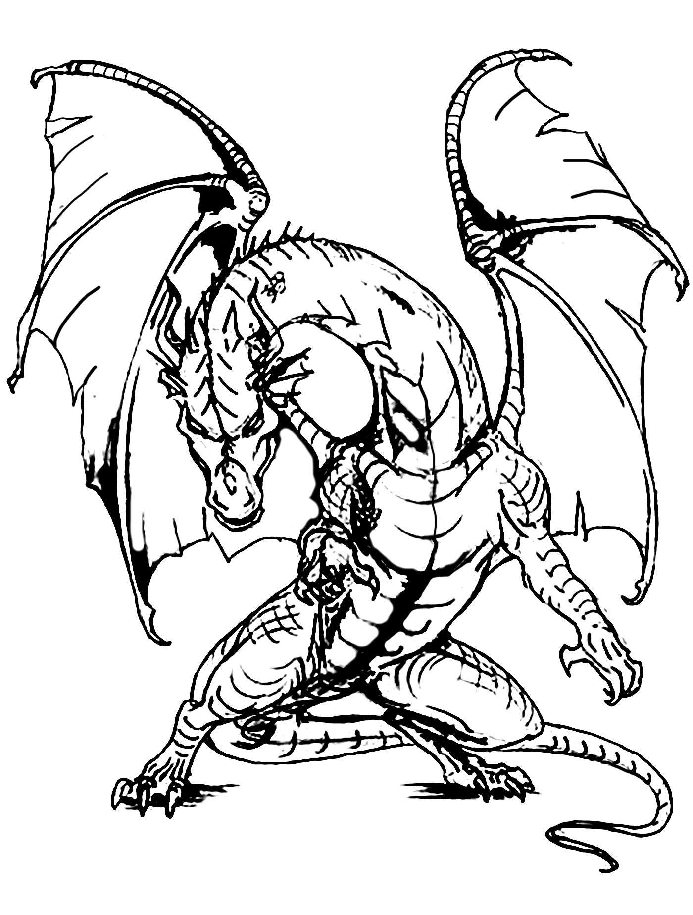 1400x1847 Coloring Page Giant Dragon Pages Dragons