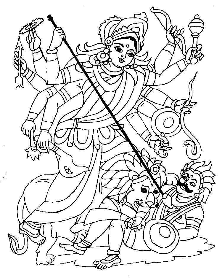 Durga Coloring Pages at GetDrawings | Free download