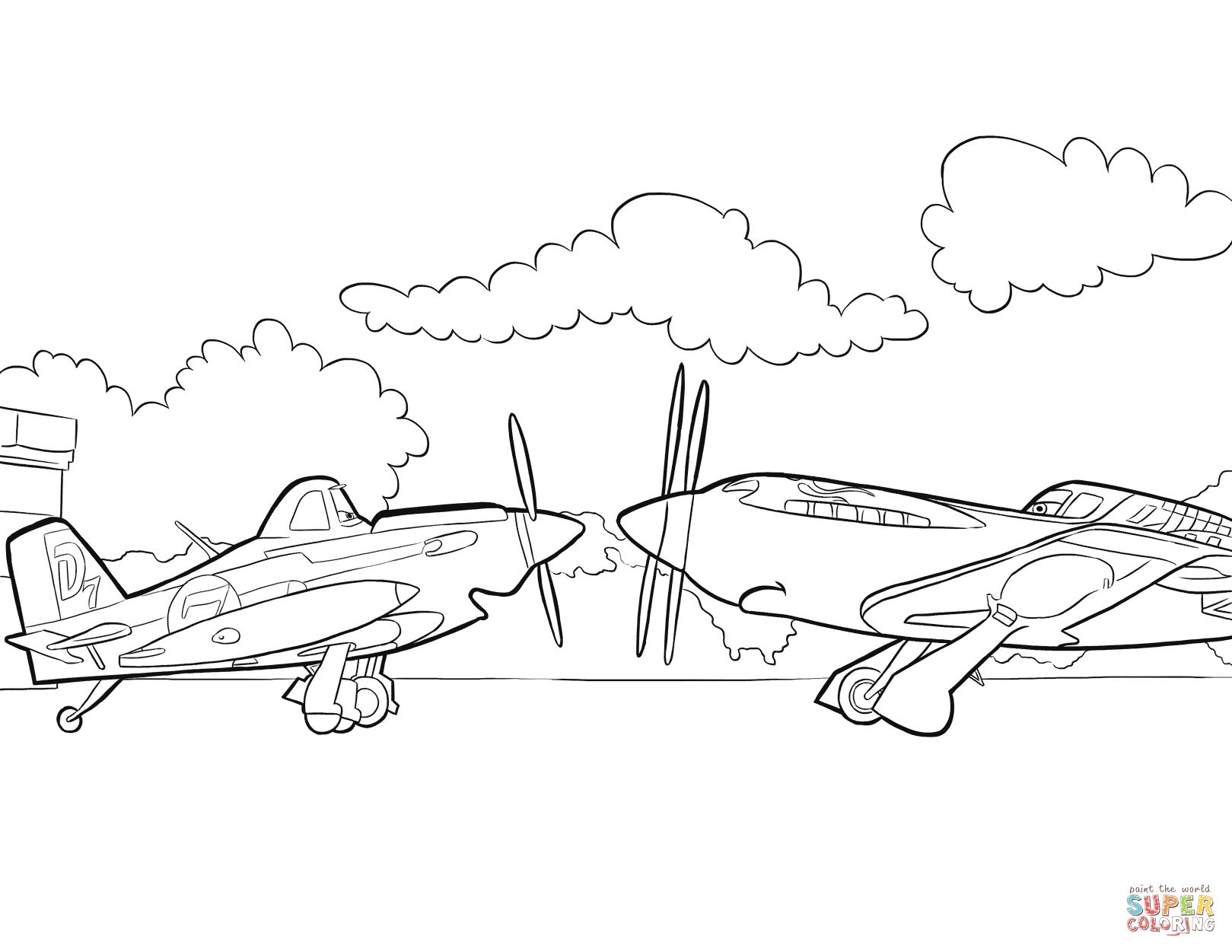1619x1251 Dusty Talks With Ripslinger Coloring Page For Disney Planes