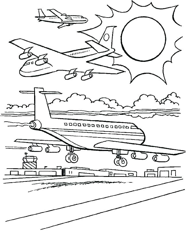 652x817 Planes Coloring Page